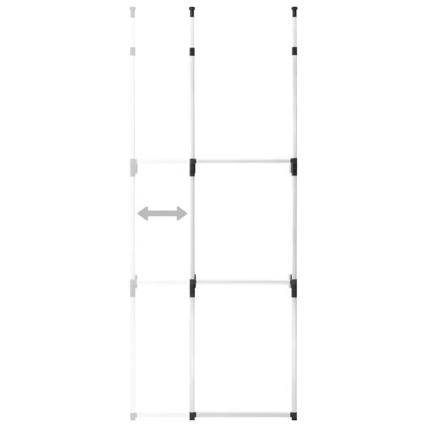 vidaXL Kledingkastsysteem met stangen telescopisch aluminium