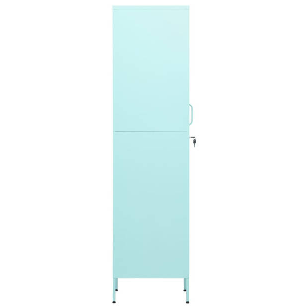 The Living Store Lockerkast - Mint - 35 x 46 x 180 cm - Staal - Met slot en verstelbare schappen