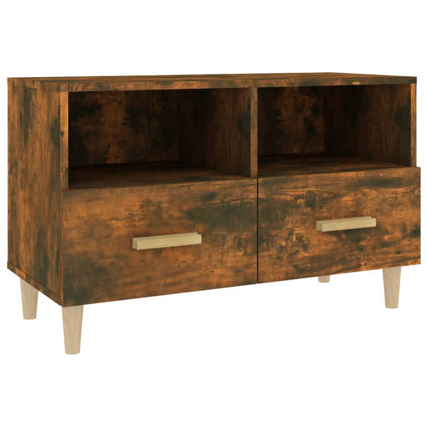 The Living Store TV-meubel Gerookt Eiken - 80 x 36 x 50 cm - Chique en stevig