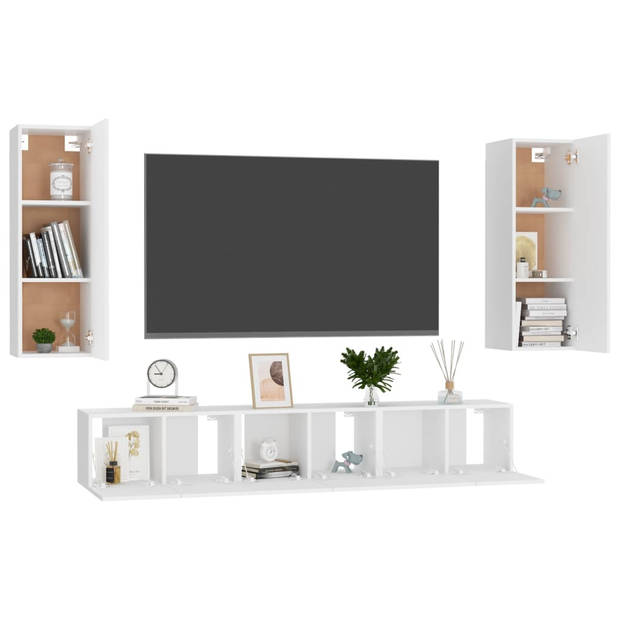 The Living Store Televisiekast s - Tv-Meubel - 60 x 30 x 30 cm - Wit