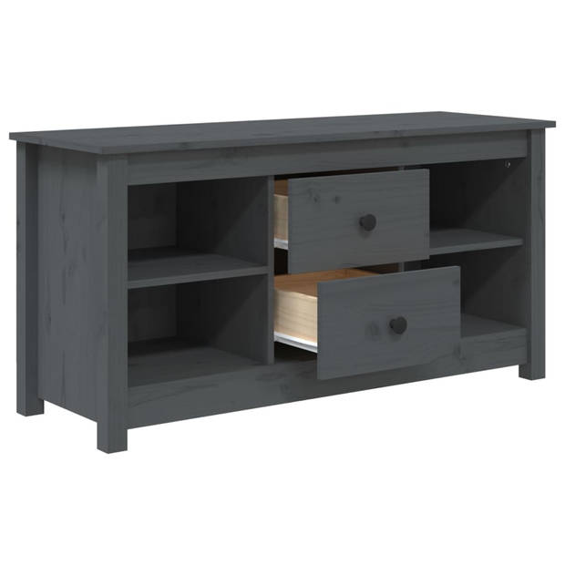 The Living Store TV-meubel Grenenhout - 103x36.5x52 cm - Grijs