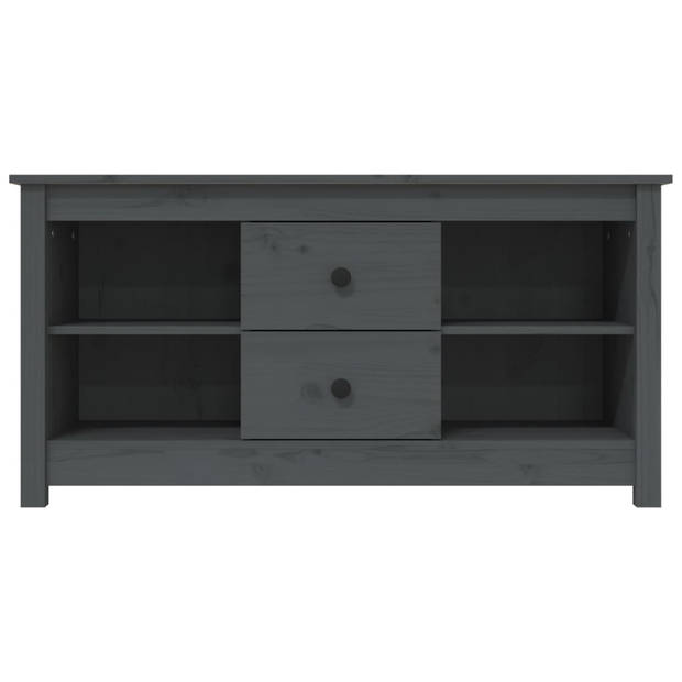 The Living Store TV-meubel Grenenhout - 103x36.5x52 cm - Grijs