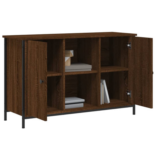 The Living Store TV-kast Industrieel - 100x35x65 cm - Bruineiken