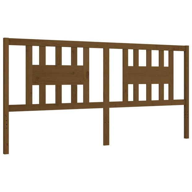 vidaXL Bedframe met hoofdbord massief hout honingbruin 200x200 cm