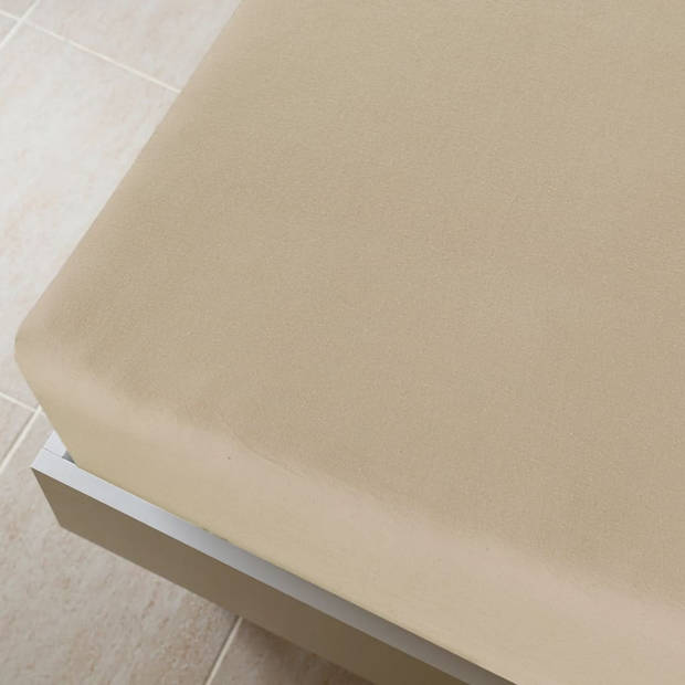 vidaXL Hoeslaken jersey 90x200 cm katoen taupe