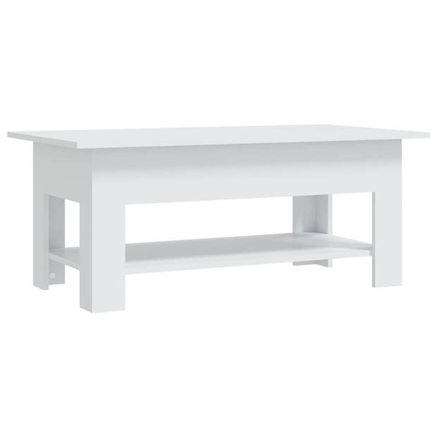 The Living Store Salontafel Modern - Spaanplaat - Wit - 102 x 55 x 42 cm - Montage vereist