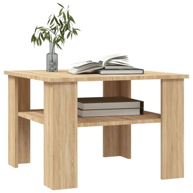 The Living Store Salontafel - Sonoma Eiken - 60x60x42cm - Stabiele duurzame constructie