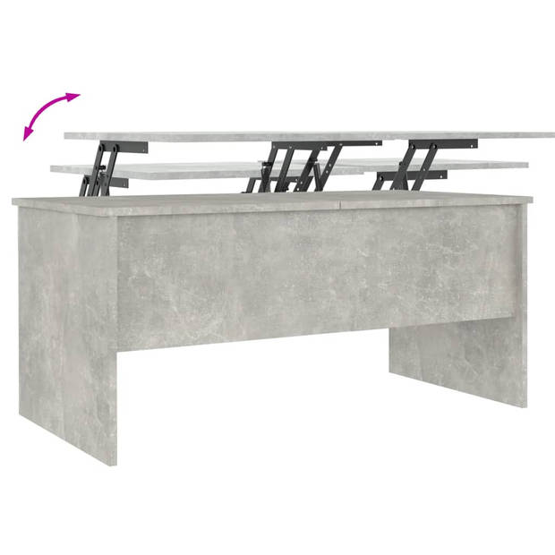 The Living Store Salontafel - 102 x 50.5 x 46.5 cm - Betongrijs