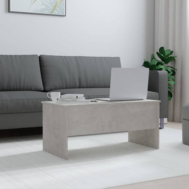 The Living Store Salontafel - 102 x 50.5 x 46.5 cm - Betongrijs