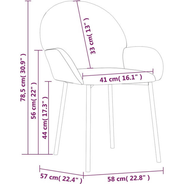 The Living Store Eetkamerstoel - Fluweel - Lichtgroen - 58x57x78.5cm - Ergonomisch ontworpen