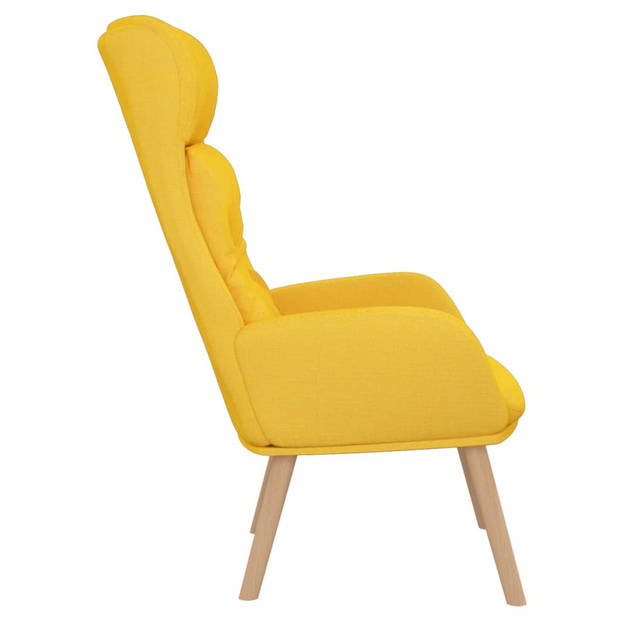 The Living Store Fauteuil Relaxstoel - Mosterdgeel - 70 x 77 x 94 cm - Dik gevoerde zitting