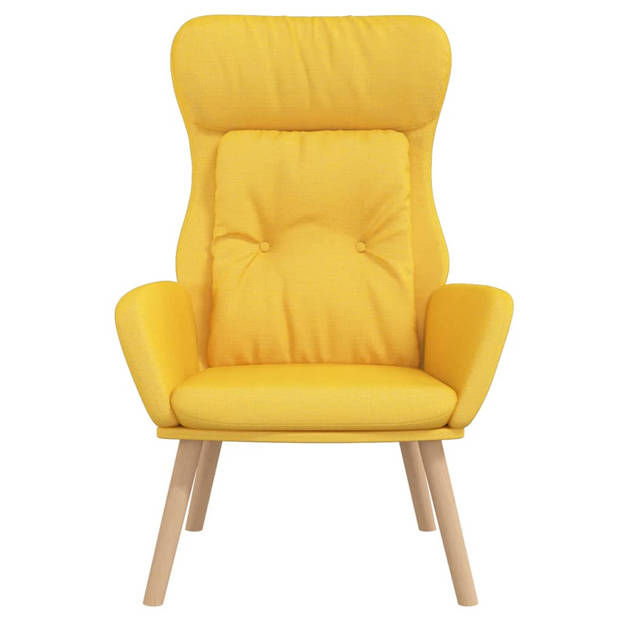 The Living Store Fauteuil Relaxstoel - Mosterdgeel - 70 x 77 x 94 cm - Dik gevoerde zitting