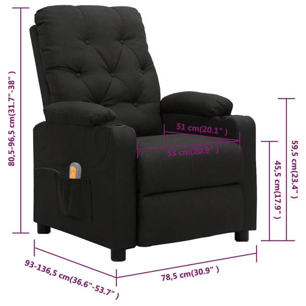 The Living Store Massagefauteuil - Massagestoelen - 78.5 x 136.5 x 80.5 cm - Verstelbaar