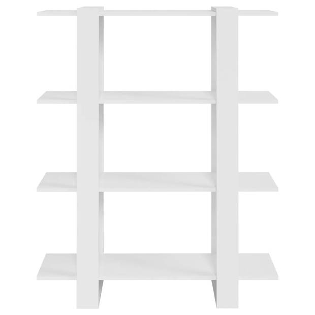 The Living Store Boekenkast - Bewerkt hout - Hoogglans wit - 100 x 30 x 123.5 cm - Montage vereist