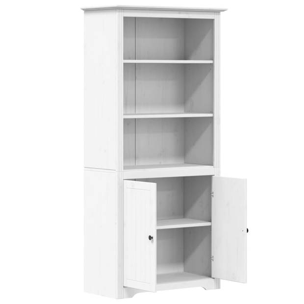 The Living Store Boekenkast - BODO - Wit - 80x40x172 cm - Massief grenenhout