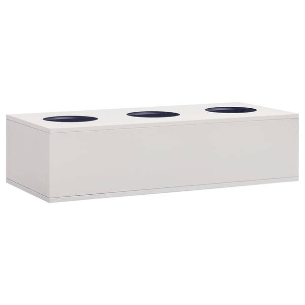 The Living Store Schuifdeurkast Grijs Staal 90x40x90cm - Met 2 verstelbare schappen - Met slot