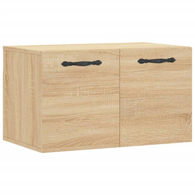 The Living Store Wandkast Sonoma Eiken - Zwevende opbergkast 60x36.5x35 cm