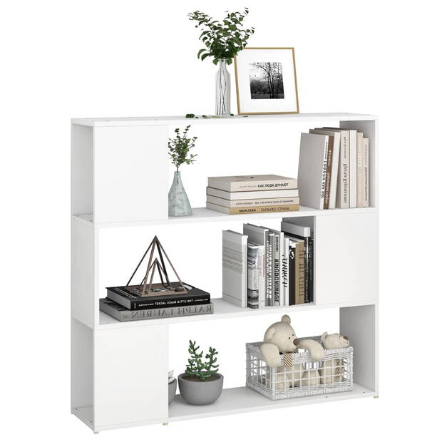 The Living Store Boekenkast Kamerverdeler - 100 x 24 x 94 cm - Wit