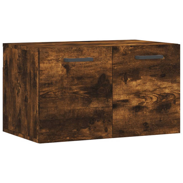 The Living Store Zwevende wandkast - Gerookt eiken - 60 x 36.5 x 35 cm