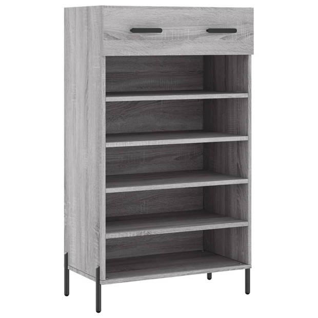 The Living Store Schoenenkast - Elegant - Kast - 60 x 35 x 105 cm - Grijs Sonoma Eiken