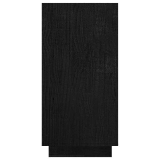 vidaXL Boekenkast 80x35x71 cm massief grenenhout zwart