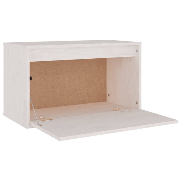 The Living Store TV-meubel Wit Massief Grenenhout - 60 x 30 x 35 cm - Set van 3