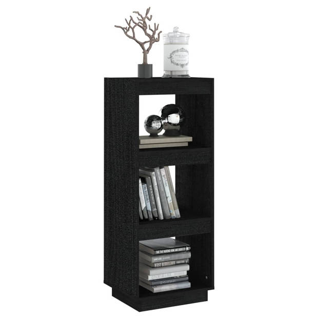 The Living Store Boekenkast Massief Grenenhout - 40 x 35 x 103 cm - Zwart