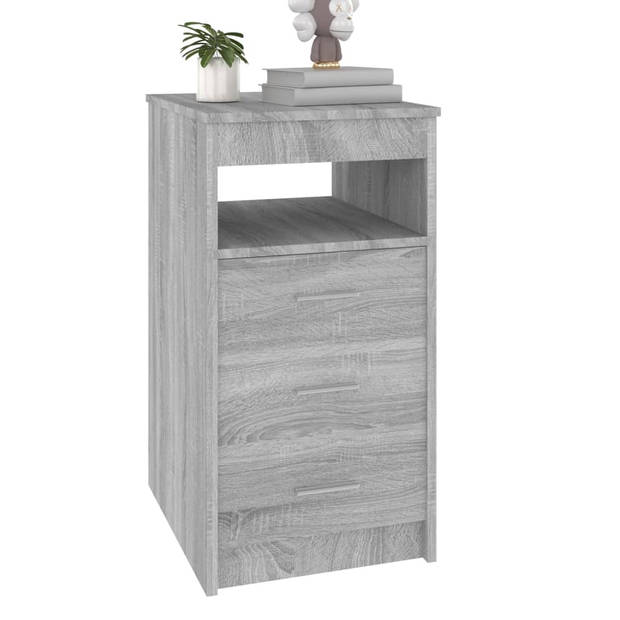 The Living Store Kast Compacte kasten - 40x50x76 cm - 3 lades - Grijs sonoma eiken