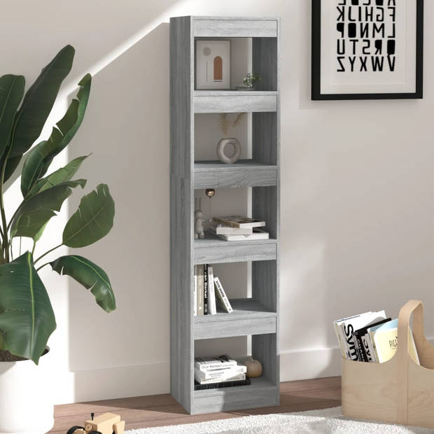 The Living Store Boekenkast Grijs Sonoma Eiken 40 x 30 x 166 cm - Opbergmeubel