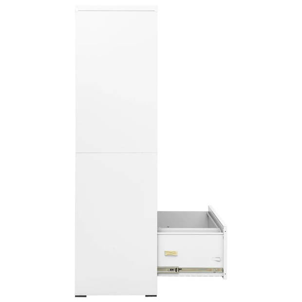 The Living Store Archiefkast - 5 lades - 90 x 46 x 164 cm - Staal - Wit