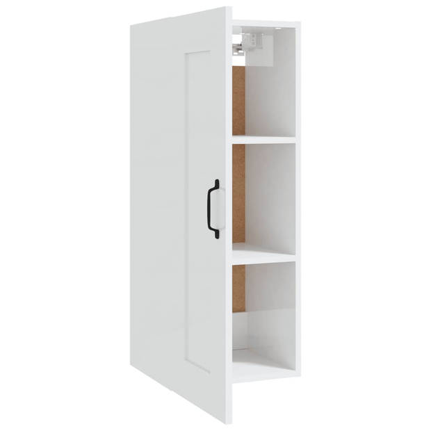 The Living Store Hangkast Wit - 35 x 34 x 90 cm - Bewerkt hout