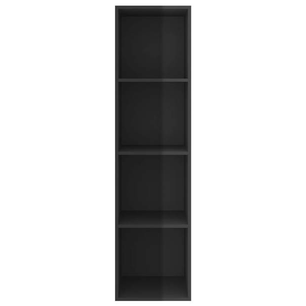 The Living Store Tv-meubel - Hoogglans zwart - 37 x 37 x 142.5 cm - Spaanplaat