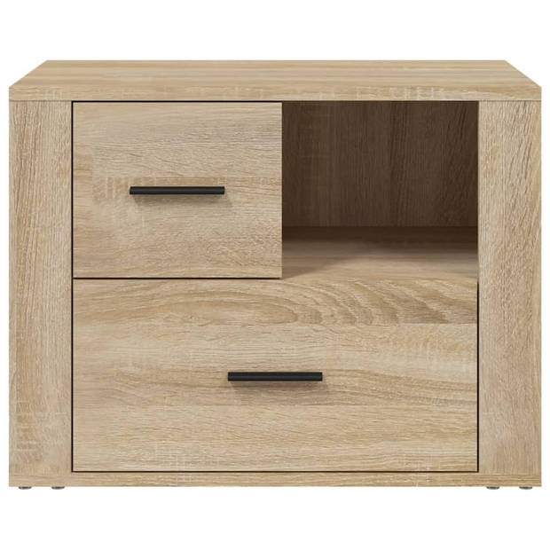 vidaXL Nachtkastje 60x36x45 cm bewerkt hout sonoma eikenkleurig