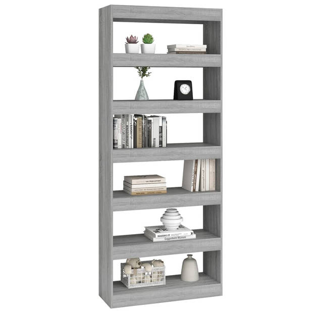 vidaXL Boekenkast/kamerscherm 80x30x198 cm bewerkt hout grijs sonoma