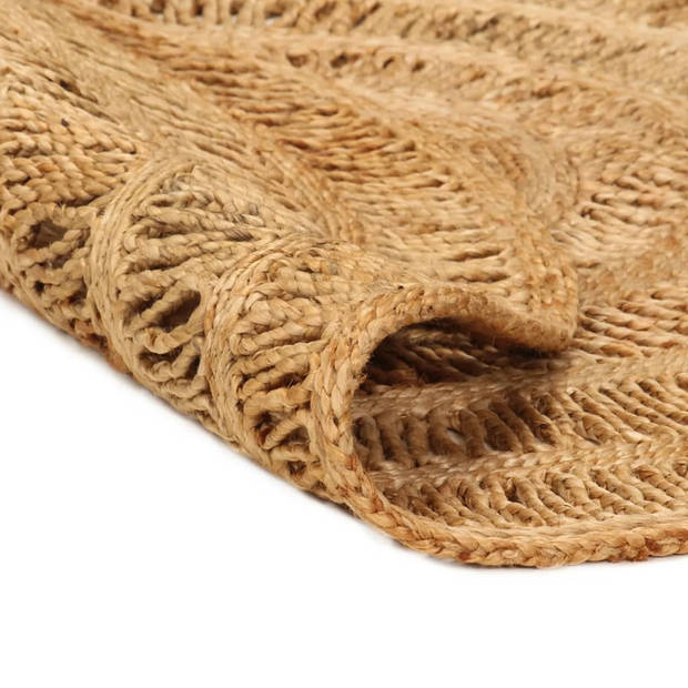 The Living Store Gevlochten Jute Tapijt - 90 cm - 2700 g/m² - Natuurlijke Jute Toon