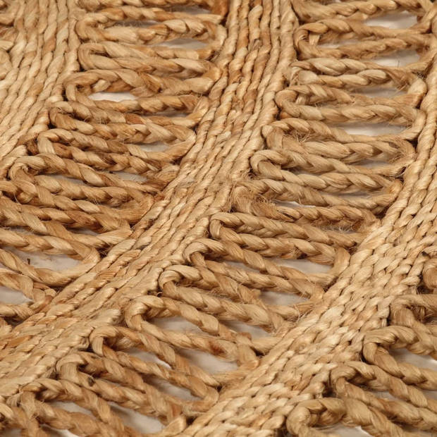 The Living Store Gevlochten Jute Tapijt - 90 cm - 2700 g/m² - Natuurlijke Jute Toon