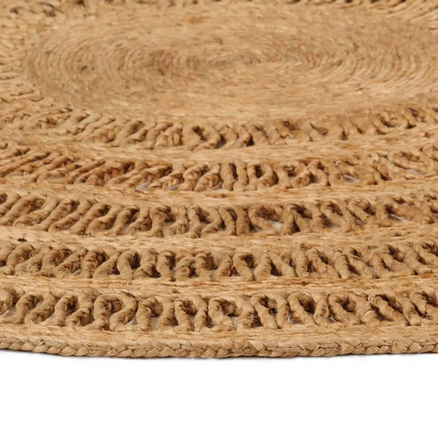 The Living Store Gevlochten Jute Tapijt - 90 cm - 2700 g/m² - Natuurlijke Jute Toon