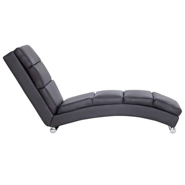 The Living Store Chaise Longue - Comfortabel Grijs - 155x51x71 cm - Roestvrijstalen Poten