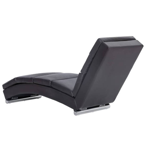 vidaXL Chaise longue kunstleer grijs