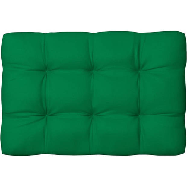 The Living Store Palletkussens - Polyester - 120 x 80 x 12 cm - Groen