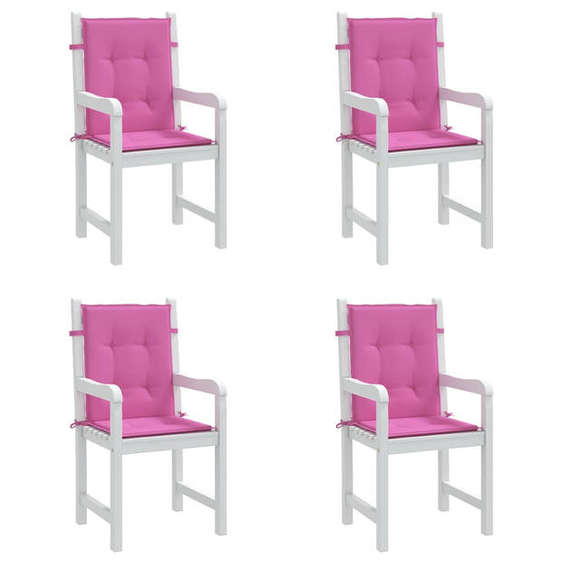 The Living Store - Stoelkussens - Lage rugleuning - 100 x 50 x 4 cm - Roze