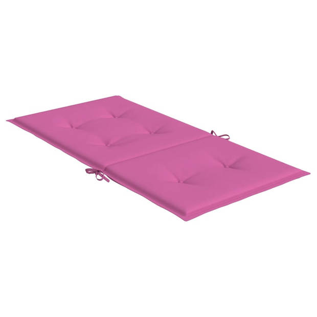 vidaXL Stoelkussens 2 st lage rug stof roze
