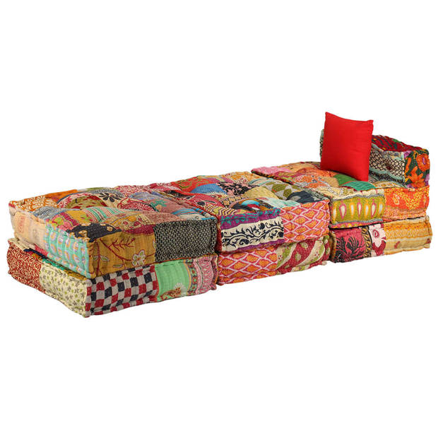 The Living Store Modulaire Slaapbank - meerkleurig - 180 x 140 x 58 cm - patchwork design