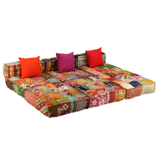 The Living Store Modulaire Slaapbank - meerkleurig - 180 x 140 x 58 cm - patchwork design