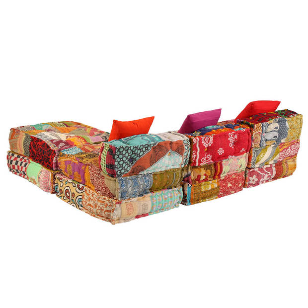 The Living Store Modulaire Slaapbank - meerkleurig - 180 x 140 x 58 cm - patchwork design