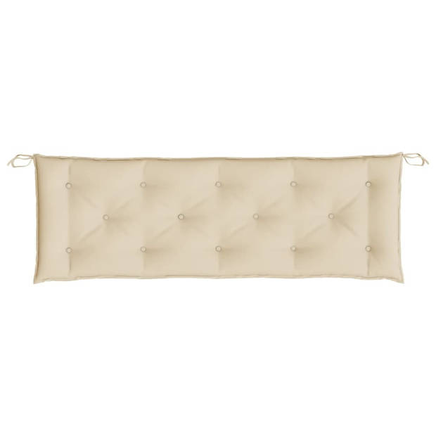 The Living Store Tuinbankkussen - Beige Oxford stof - 150x50x7cm - Waterafstotend