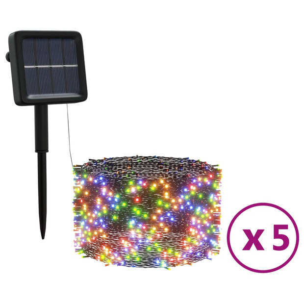 The Living Store Solar Kerstslinger - Meerkleurig - 200 LEDs - Met 8 lichteffecten - Geschikt voor binnen en buiten