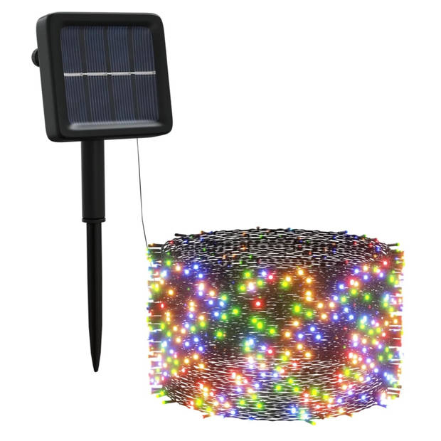 The Living Store Solar Kerstslinger - Meerkleurig - 200 LEDs - Met 8 lichteffecten - Geschikt voor binnen en buiten