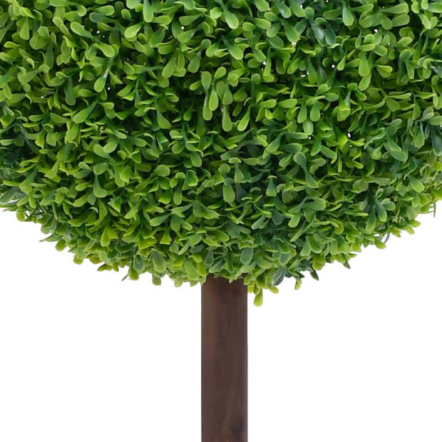 The Living Store Kunstbuxusplant - Gemengd groen - Polyethyleen - 15 x 50 cm - Massief eucalyptushout