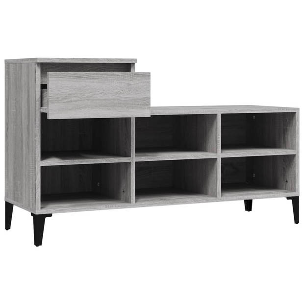 The Living Store Schoenenkast - Grijs Sonoma Eiken - 102 x 36 x 60 cm - Duurzaam materiaal